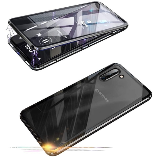 Kannettava kansi kaksipuolinen karkaistu lasi - Samsung Note 10 - musta