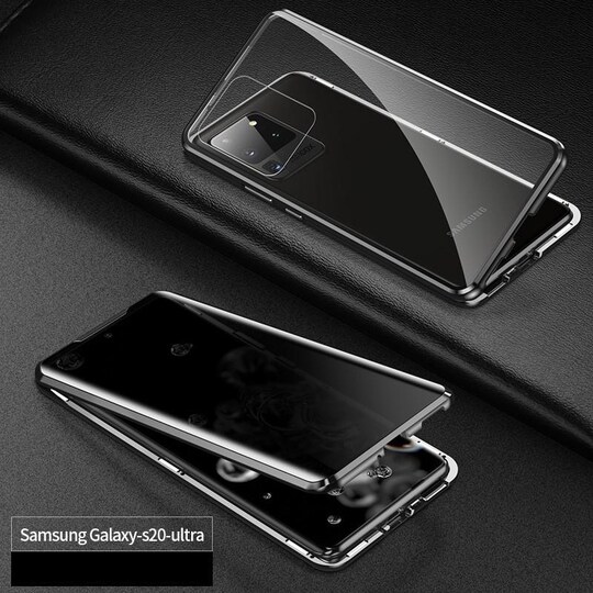 Kannettava kansi kaksipuolisesta karkaisusta lasista - Samsung S20 Ultra - musta