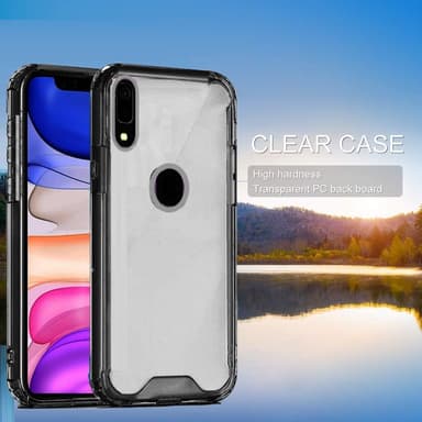 Samsung Galaxy M30 / A40S Iskunkestävä akryyli- / TPU-läpinäkyvä / musta kansi