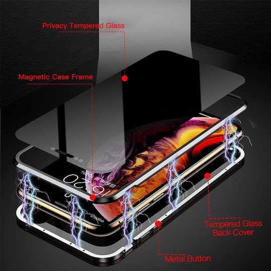 Kannettava kansi kaksipuolisesta karkaisusta lasista Samsung Galaxy S10 Plus -puhelimelle - musta