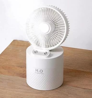 2-in-1 monitoiminen kostutin ja tuuletin - valkoinen