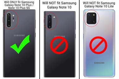 Iskunkestävä Samsung Galaxy Note 10 Plus - läpinäkyvä / musta