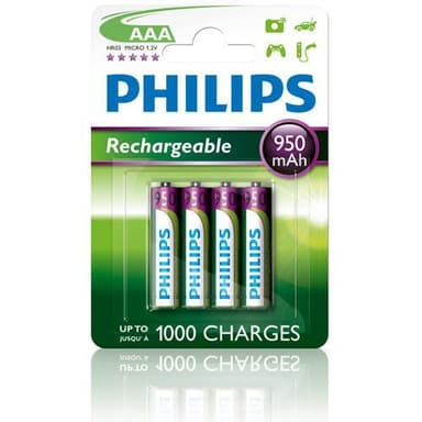 Ladattava akku AAA 950 mAh 4-pack