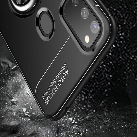 Matkapuhelinkotelo rengaspidikkeellä Samsung Galaxy M30S - musta