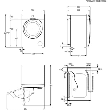 AEG pyykinpesukone L7FEG964E2 (valkoinen)