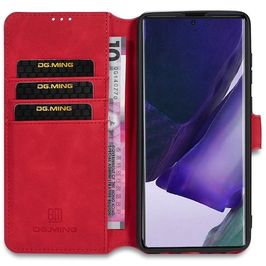 DG-Ming Lompakkokotelo 3-kortti Samsung Galaxy Note 20 Ultra  - punain