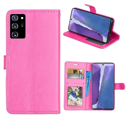 Lompakkokotelo 3-kortti Samsung Galaxy Note 20 Ultra  - pinkki
