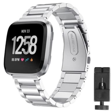 Rannekoru ruostumatonta terästä Fitbit Versa / Versa Lite - hopea