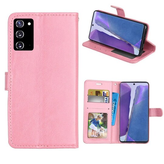 Lompakkokotelo 3-kortti Samsung Galaxy Note 20  - vaaleanpunainen