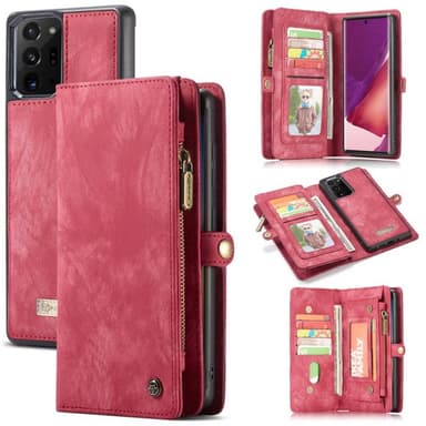 CaseMe Lompakkokotelo 11-kortti Samsung Galaxy Note 20 Ultra  - punain