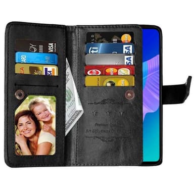 Lompakkotelo Flexi 9-kortti Huawei P40 LiteE (6.39 ")  - musta