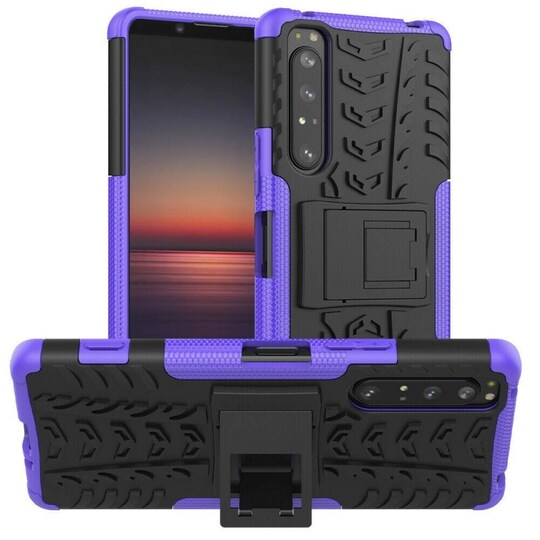 Iskunkestävä Suojakuori kotelo jalustalla Sony Xperia 1 II  - violet