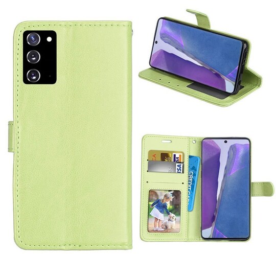 Lompakkokotelo 3-kortti Samsung Galaxy Note 20  - vihreä