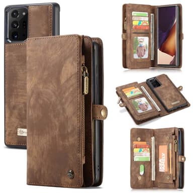 CaseMe Lompakkokotelo 11-kortti Samsung Galaxy Note 20 Ultra  - ruskea