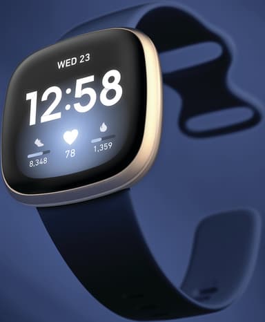 Fitbit Versa 3 älykello (keskiyö/kultainen alumiini)