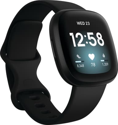 Fitbit Versa 3 älykello (musta alumiini)