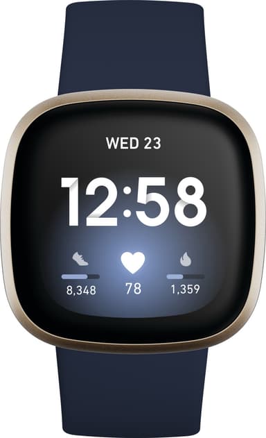 Fitbit Versa 3 älykello (keskiyö/kultainen alumiini)