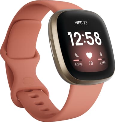 Fitbit Versa 3 lykello pinkki savi kultainen alumiini