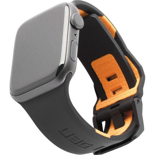 UAG Civilian Apple Watch 42-45 mm silikoniranneke (musta/oranssi)