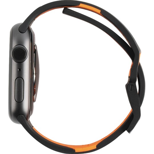UAG Civilian Apple Watch 42-45 mm silikoniranneke (musta/oranssi)
