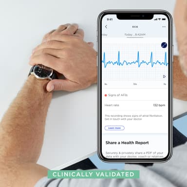 Withings ScanWatch hybridiälykello 38 mm (musta)