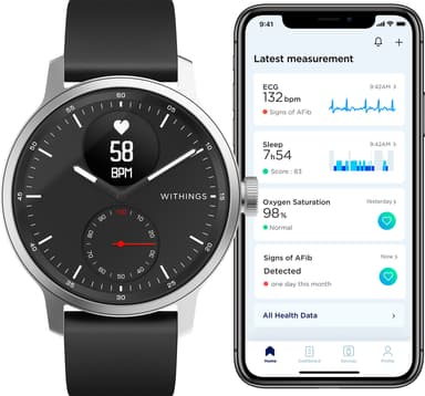 Withings ScanWatch hybridiälykello 42 mm (musta)