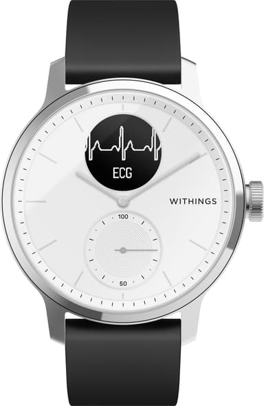 Withings ScanWatch hybridiälykello 42 mm (valkoinen)