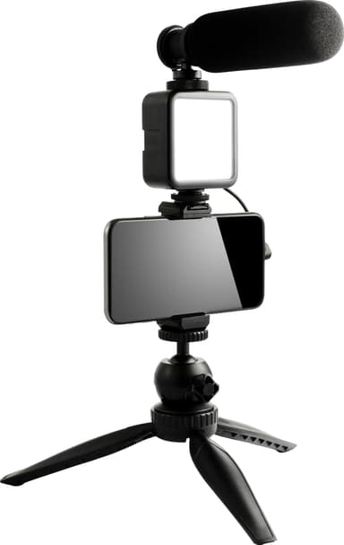 Wistream kolmijalka mikrofonilla ja LED-valolla