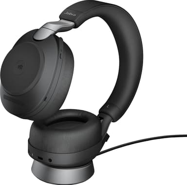 Jabra Evolve2 85 L380a MS Stereo kuulokkeet lataavalla jalustalla, mu.
