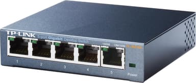 TP-LINK, verkkokytkin, 5 porttia, 10/100/1000Mbps, RJ45, metall. musta