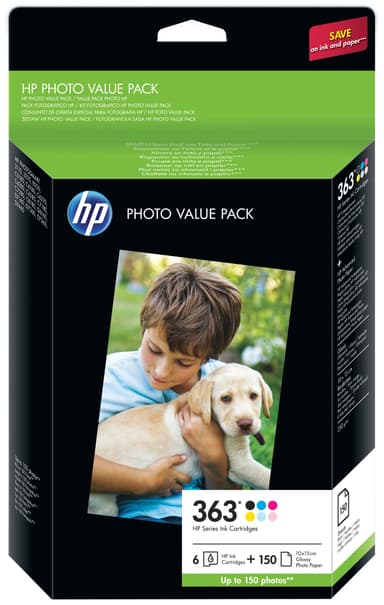 HP 363 Photo Value Pack (mustekasetit + paperi)