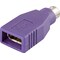 DELTACO sovitin PS/2 uros - USB naaras, violetti