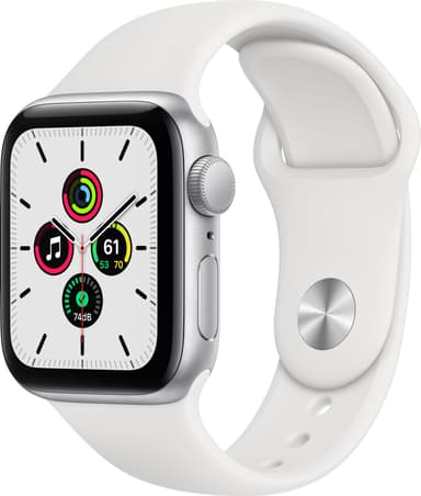 Apple Watch SE 40mm GPS (hopea/valkoinen urheiluranneke)