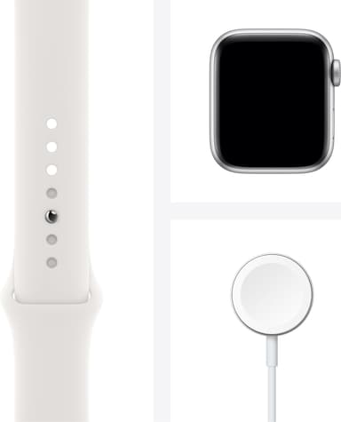 Apple Watch SE 40mm GPS (hopea/valkoinen urheiluranneke)