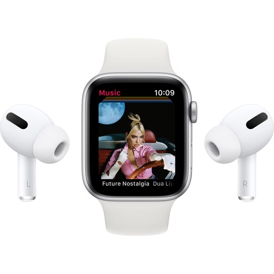 Apple Watch SE 40mm GPS (hopea/valkoinen urheiluranneke)