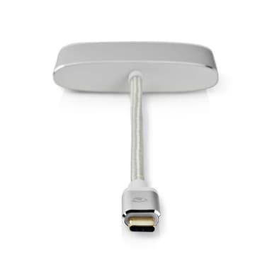 Nedis USB N Moniporttisovitin | USB 3.2 Gen 1 | USB-C™ Uros | USB-A Naaras / USB-C™ Naaras / VGA Naaras | 5 Gbps | 0.20 m | Pyöreä | Kullattu | Nailon / Punottu | Hopea | Laatikko kannella ja ikkunalla