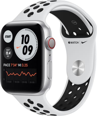 Apple Watch Nike Series 6 44mm GPS+Cellular (hop. alu./Nike-ranneke)