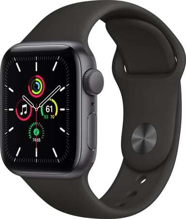 Apple Watch SE 40mm GPS (tähtiharmaa/musta urheiluranneke)