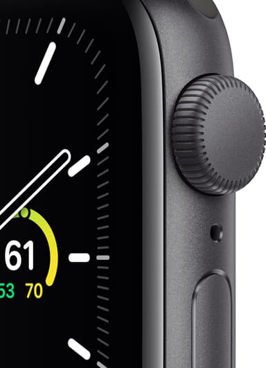 Apple Watch SE 40mm GPS (tähtiharmaa/musta urheiluranneke)