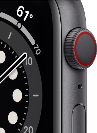 Apple Watch Series 6 44mm GPS+Cellular (har. alumiini/mus. urheilura.)