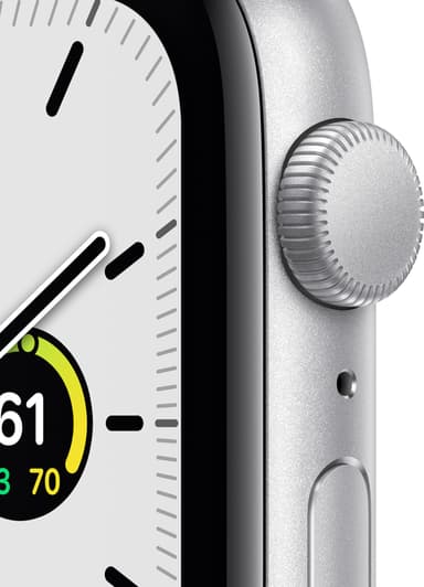 Apple Watch SE 44mm GPS (hopea/valkoinen urheiluranneke)