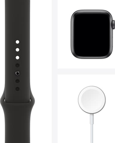 Apple Watch SE 40mm GPS (tähtiharmaa/musta urheiluranneke)