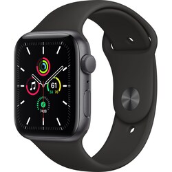 Apple Watch SE 44mm GPS (harmaa/musta urheiluranneke)
