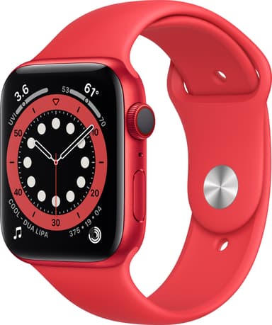 Apple Watch Series 6 44mm GPS+Cellular (pun. alumiini/pun. urheilura.)