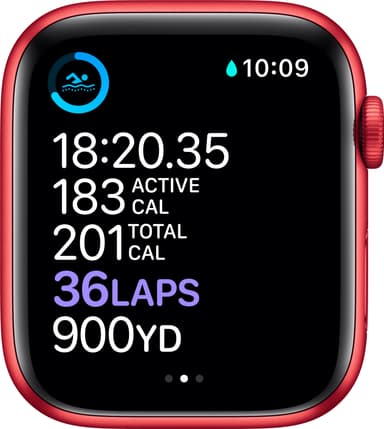 Apple Watch Series 6 44mm GPS+Cellular (pun. alumiini/pun. urheilura.)