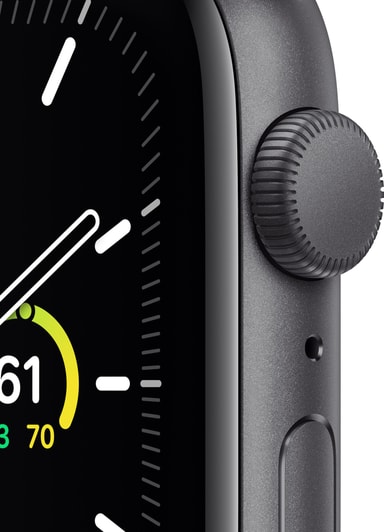Apple Watch SE 44mm GPS (harmaa/musta urheiluranneke) - Gigantti  verkkokauppa