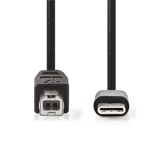 USB 2.0 -Kaapeli | Type-C, Uros - B, Uros | 2,0 m | Musta