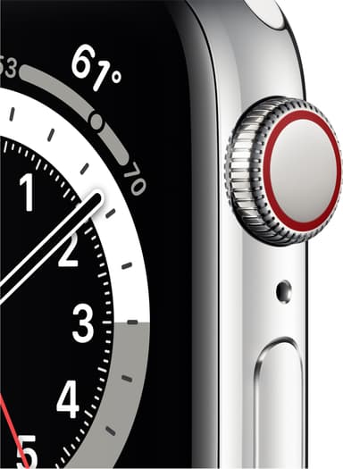 Apple Watch Series 6 40mm GPS+Cellular (hop. teräs/mus. urheilura.)