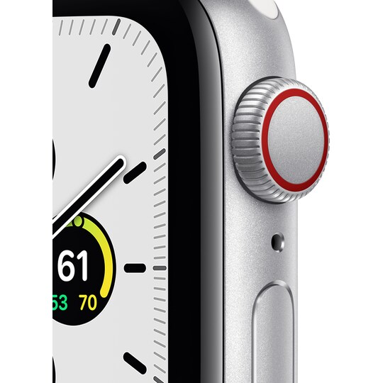 Apple Watch SE 40mm GPS+Cellular (hopea/valkoinen urheiluranneke)