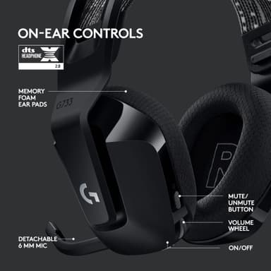 Logitech G733 Lightspeed RGB pelikuulokkeet (musta)